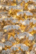 Заснеженная елка с гирляндой «Аляска» (Литая+пвх) 270 см / 2.7 м