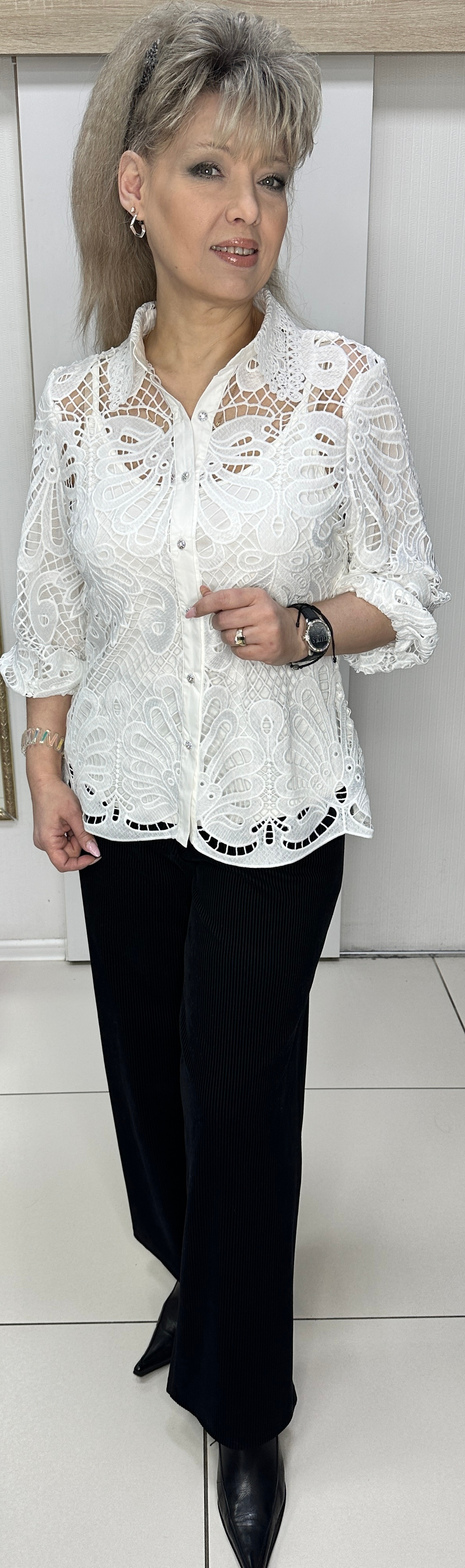 Белая ажурная, нарядная двойка