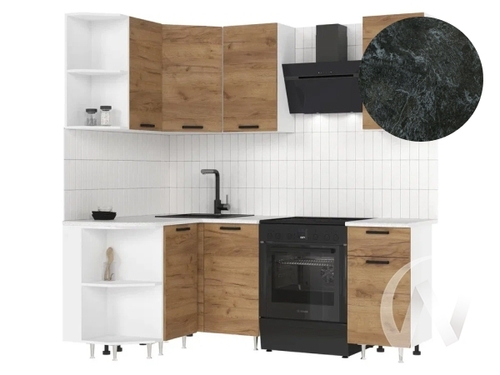 Кухня Рио NEW ЛДСП 2;0х1;3м (белый/дуб крафт/кастилло темный)