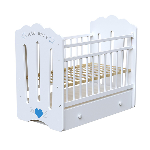 Кровать ВДК LITTLE HEART (маятник, ящик) белый