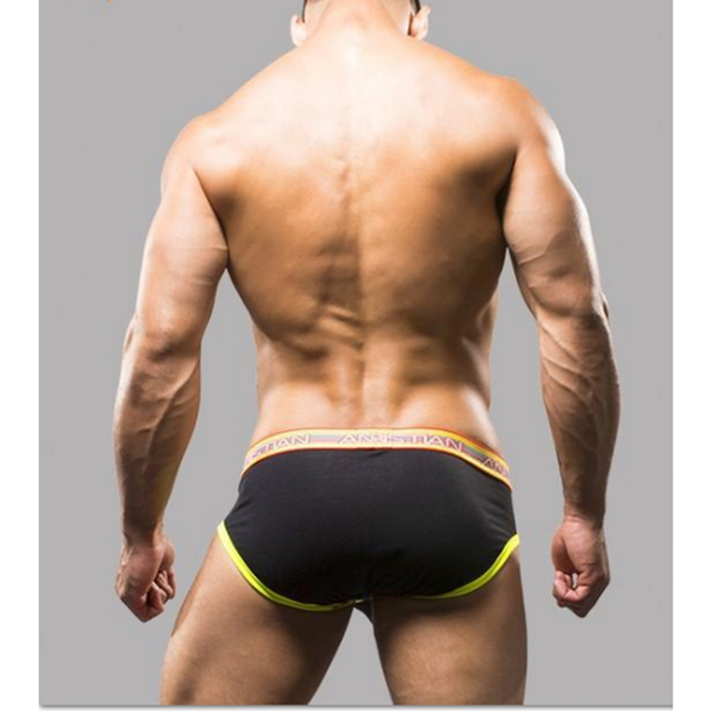 Мужские трусы брифы черные Andrew Christian Glow Elastic Push Briefs BLACK