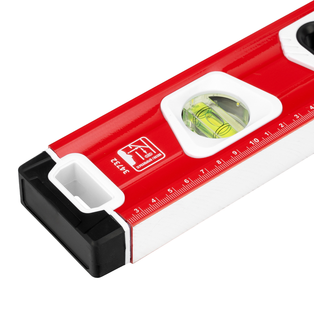 Уровень алюминиевый, магнит, фрезерованный, 3 глазка (1 зеркальный) двухкомпонентные рукоятки, 800 мм Matrix