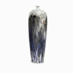 Ваза Colette S высота 55 см, белый, синий, чёрный