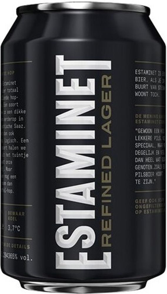 Пиво светлое Estaminet Refined Lager 0.33 банка - 12 шт