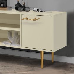 Тумба под ТВ Арт Колор matte 117см Стайл Голд Серый шелк матовый