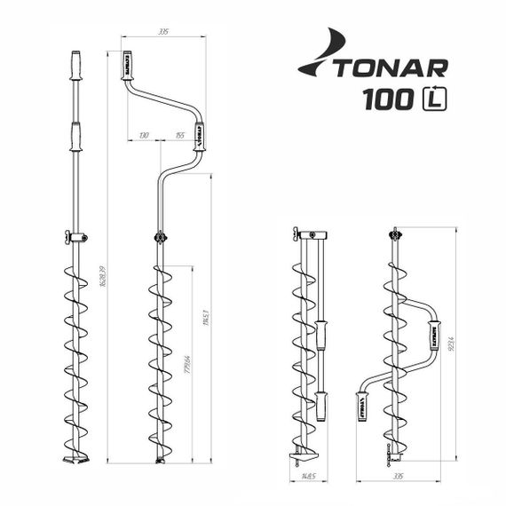 Ледобур Тонар ЛР-100СД (левое вращение) LS-100LD.KL