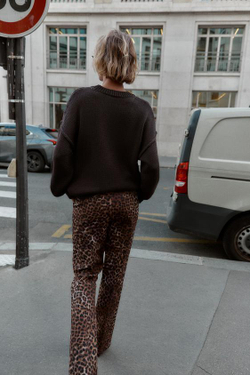 ZARA БРЮКИ FLARE С АНИМАЛИСТИЧЕСКИМ ПРИНТОМ, ЛЕОПАРДОВЫЙ