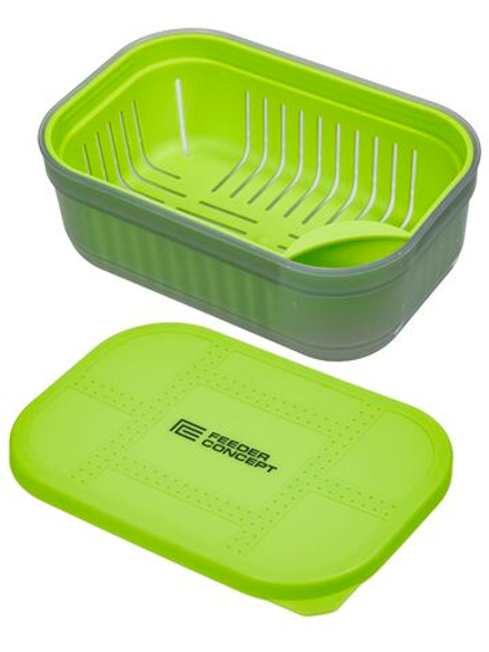 Коробка рыболовная для прикормки и насадки с вентилируемой крышкой и лотком FC FEEDER BAIT BOX 170×115×65