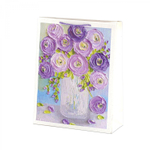 Пакет подарочный бумажный Alingar, (L+) 26х32х10 см, вертикальный, "Цветы маслом", матов. ламинация, глиттер, ассорти