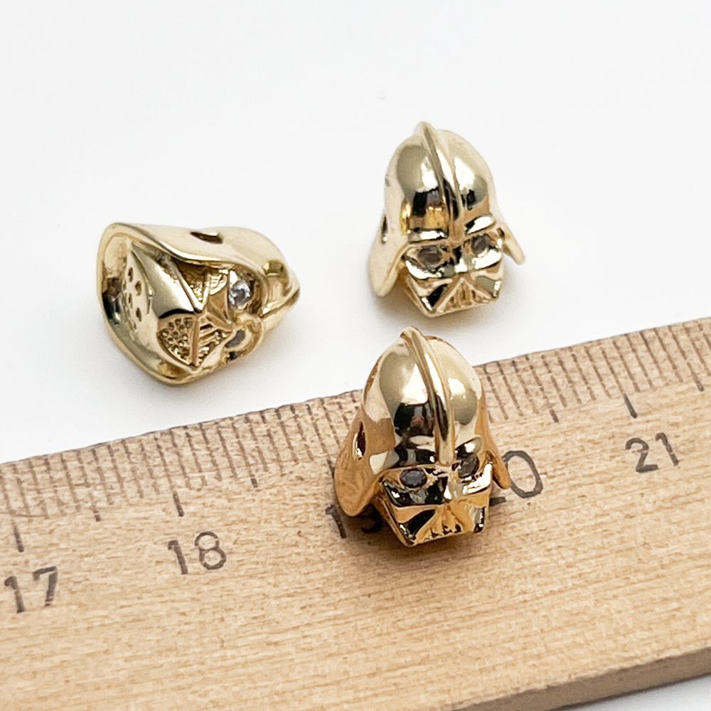 Бусина Дарт, цвет золото, фианиты, размер 11,5 мм, цена за 1 шт