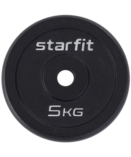 Диск чугунный STARFIT BB-204 d=26 мм, черный, 5 кг