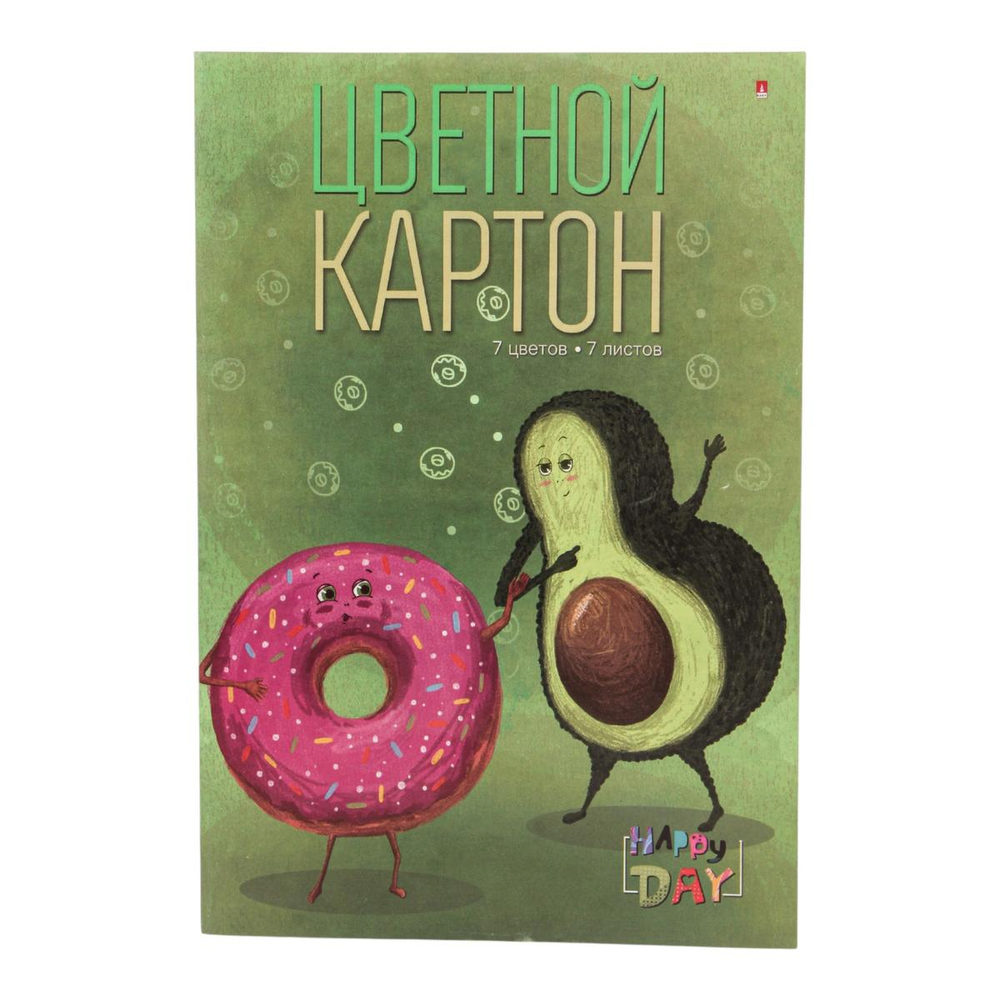 Картон цв. А4 7л. 7цв. "Мультики" 4 вида (Альт)
