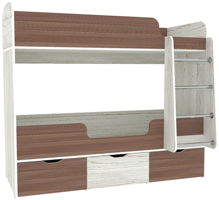 Кровать двухъярусная КарИВи Малыш Двойняшка Винтерберг Бодего Темный