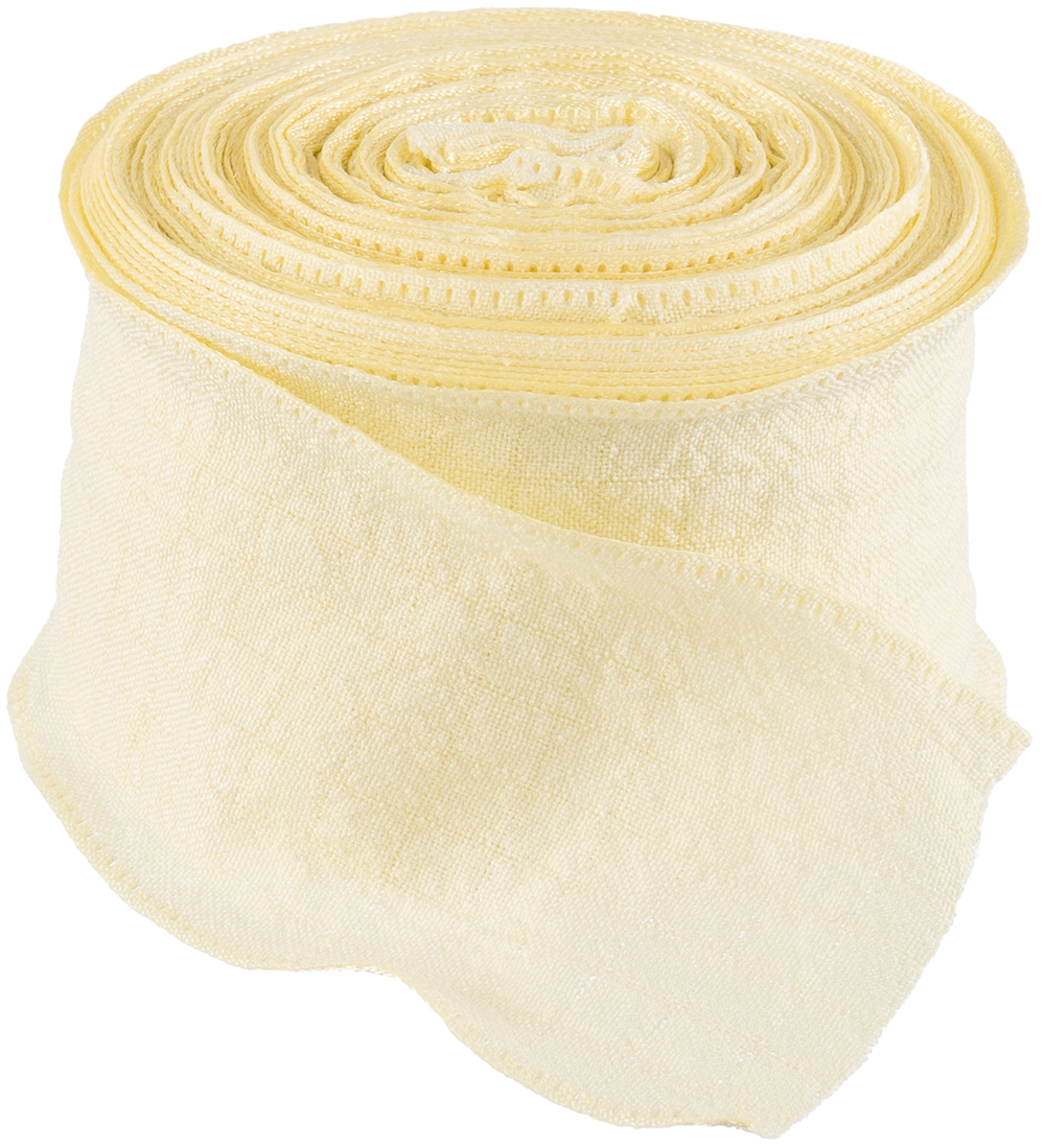 Лента тканевая (4 см*9,14 м) Нежная волна, Нежно-желтый, 1 шт.