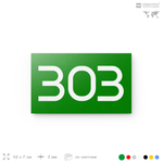 Номер на дверь 303, табличка на дверь для офиса, квартиры, кабинета, аудитории, склада, зеленая 120х70 мм, Айдентика Технолоджи