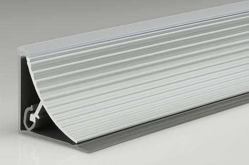 Плинтус для столешниц вогнутый рифленый ПВХ 25х25мм 3,05м Белый