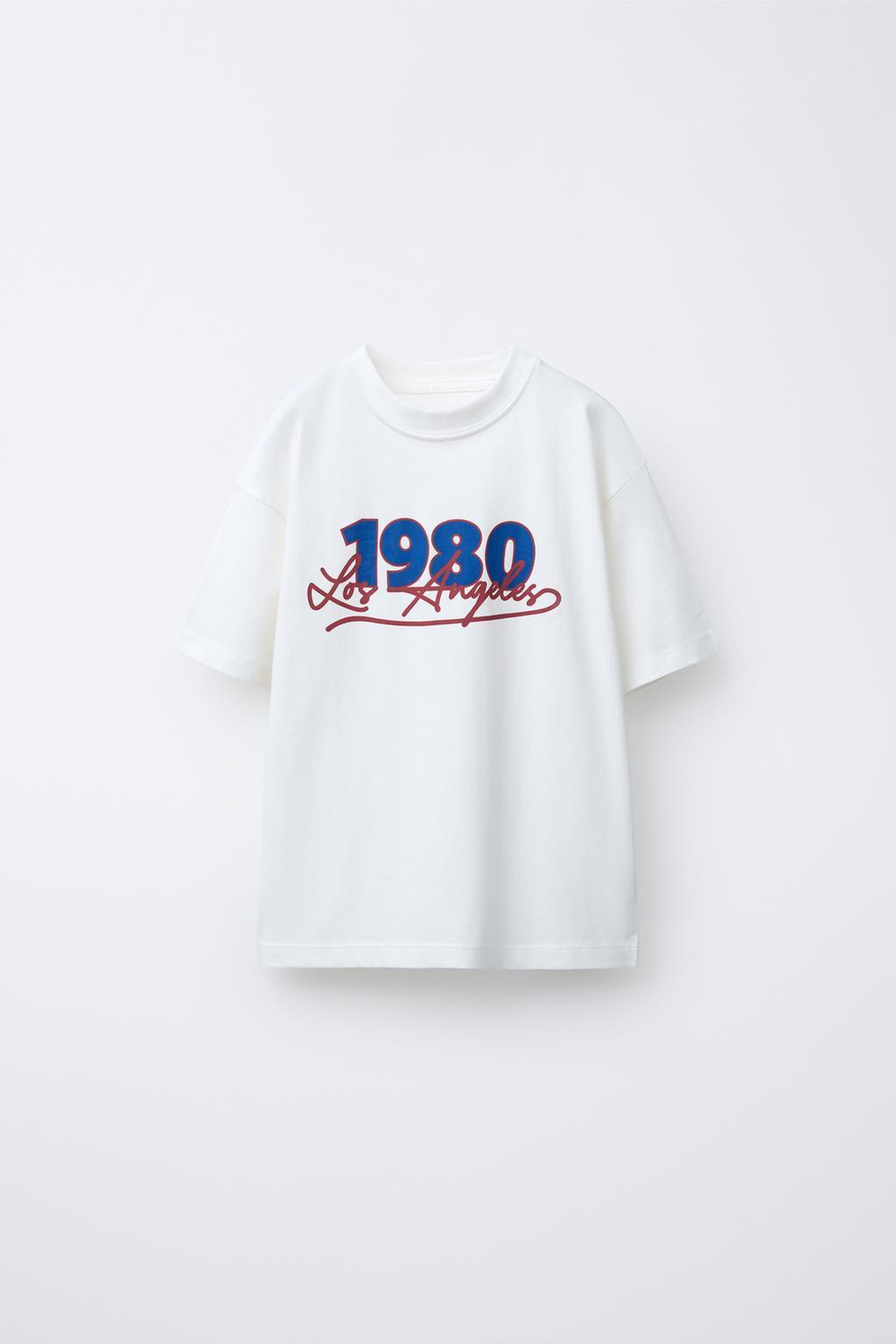 ZARA ФУТБОЛКА С ТЕКСТОМ VARSITY, БЕЛЫЙ