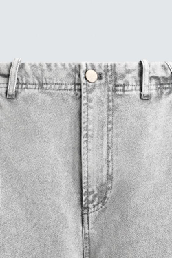 ZARA БРЮКИ КАРГО PARACHUTE С ЭФФЕКТОМ ПОТЕРТОСТИ, СВЕТЛО-СЕРЫЙ