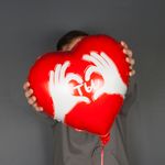 Шар (18''/46 см) Сердце, Ты (ладошки с любовью), Красный, 1 шт. в уп.