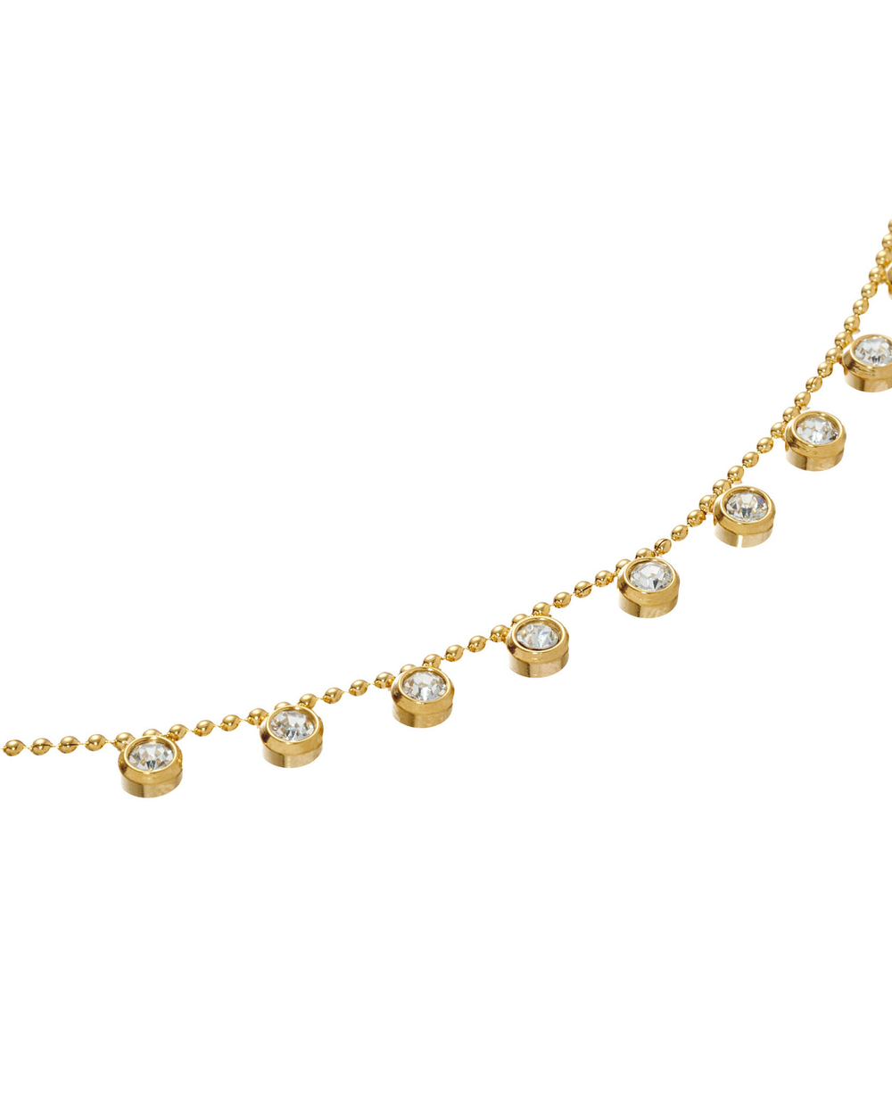 Подвеска круглые цирконы на цепочке, золото