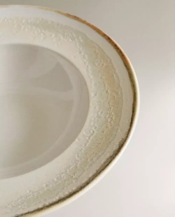 ZARA HOME КЕРАМИЧЕСКАЯ ТАРЕЛКА ДЛЯ ПАСТЫ, ЭКРЮ