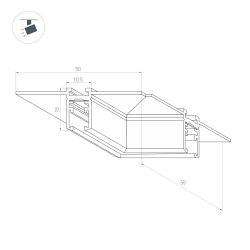 Коннектор угловой MAG-MICROCOSM-CON-FDW-L90 (BK) (Arlight, IP20) 044524