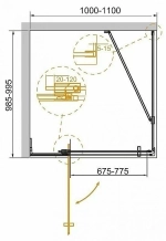 Душевой уголок Cezares Slider 99х105 SLIDER-AH-1-100-100/110-GRIGIO-Cr стекло серое тонированное/профиль хром