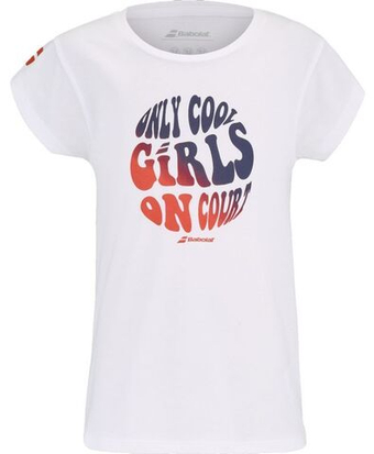 Футболка для девочки теннисная Babolat Exercise Cotton Girl - белый