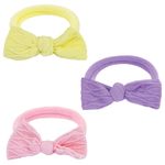 Резинки для волос НАБОР 3 шт., мягкие, средние, с бантами, разные цвета, MONTE VITA, 457049
