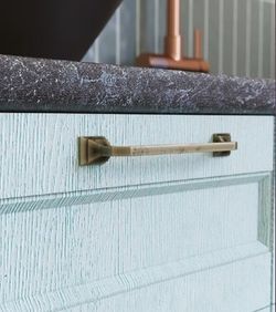 Модульный кухонный гарнитур «Опера» 2100/900 (Белый патина/Шоколад), ЛДСП/МДФ, ДСВ Мебель