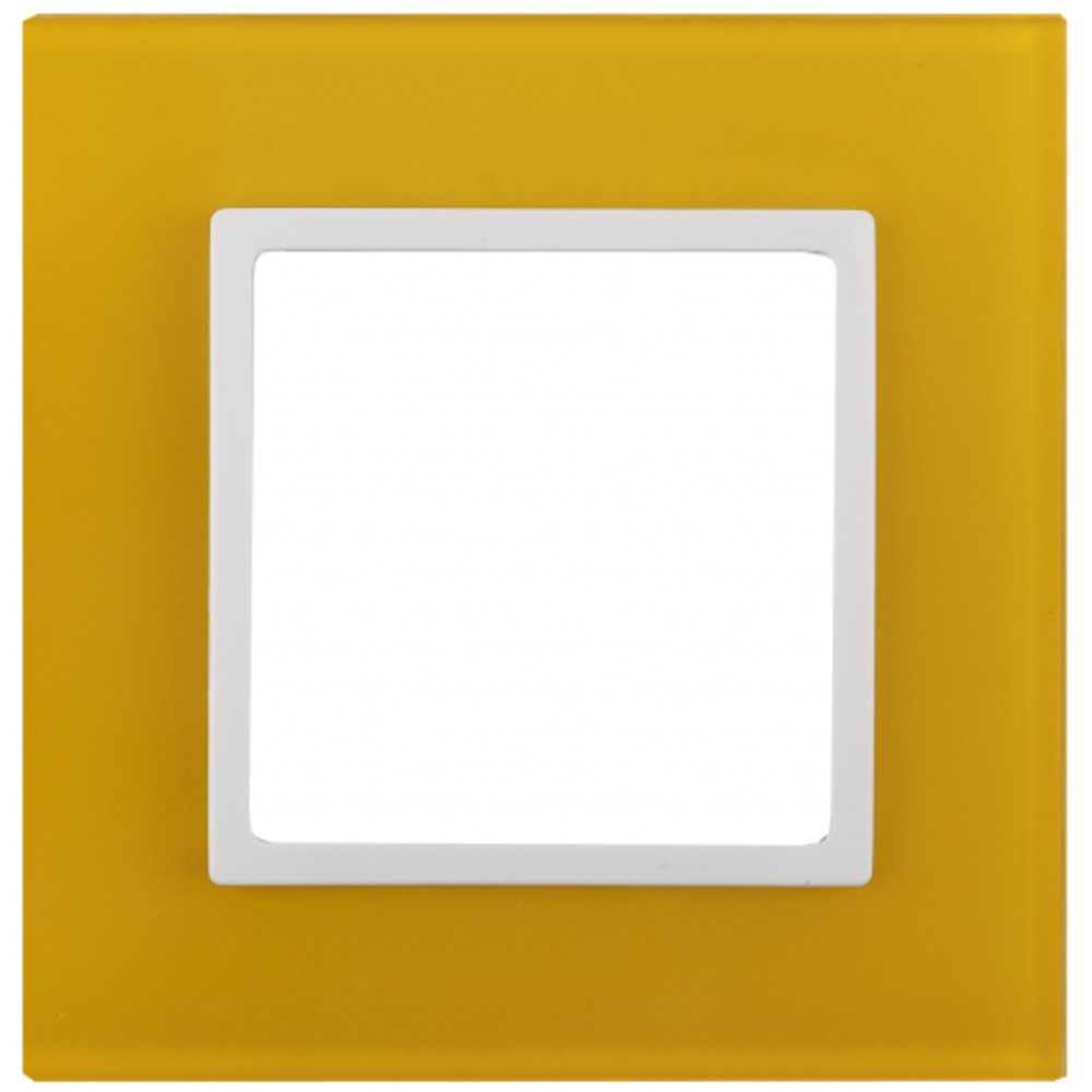 14-5101-21 ЭРА Рамка на 1 пост, стекло, Эра Elegance, жёлтый+бел | Elegance Жёлтый + Белый