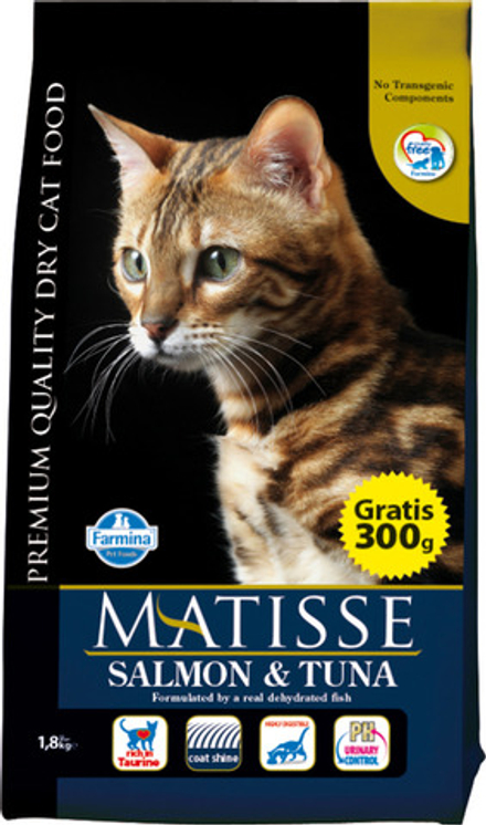 Farmina 1.5кг Matisse Сухой корм для взрослых кошек Лосось и тунец
