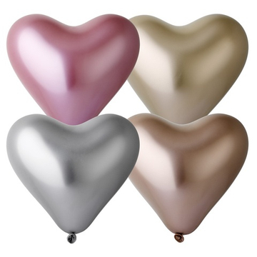 Латексный шар «Сердце», хромированный, 30 см