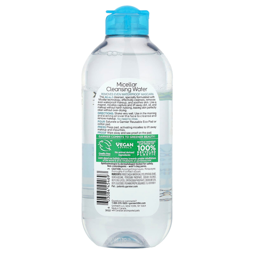 Garnier, SkinActive, мицеллярная очищающая вода, для всех типов кожи, даже для чувствительной, 400 мл (13,5 жидк. Унции)