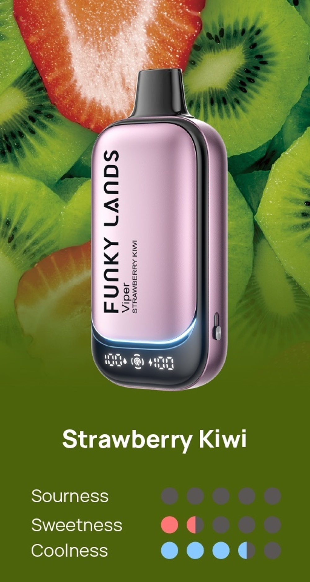 Funky lands X Lost mary Viper Клубника-киви 30000 затяжек 20мг (2%)