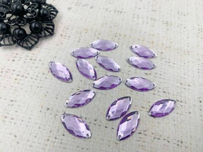 Стразы пришивные акрил, d 1,8х0,9 см, сирень