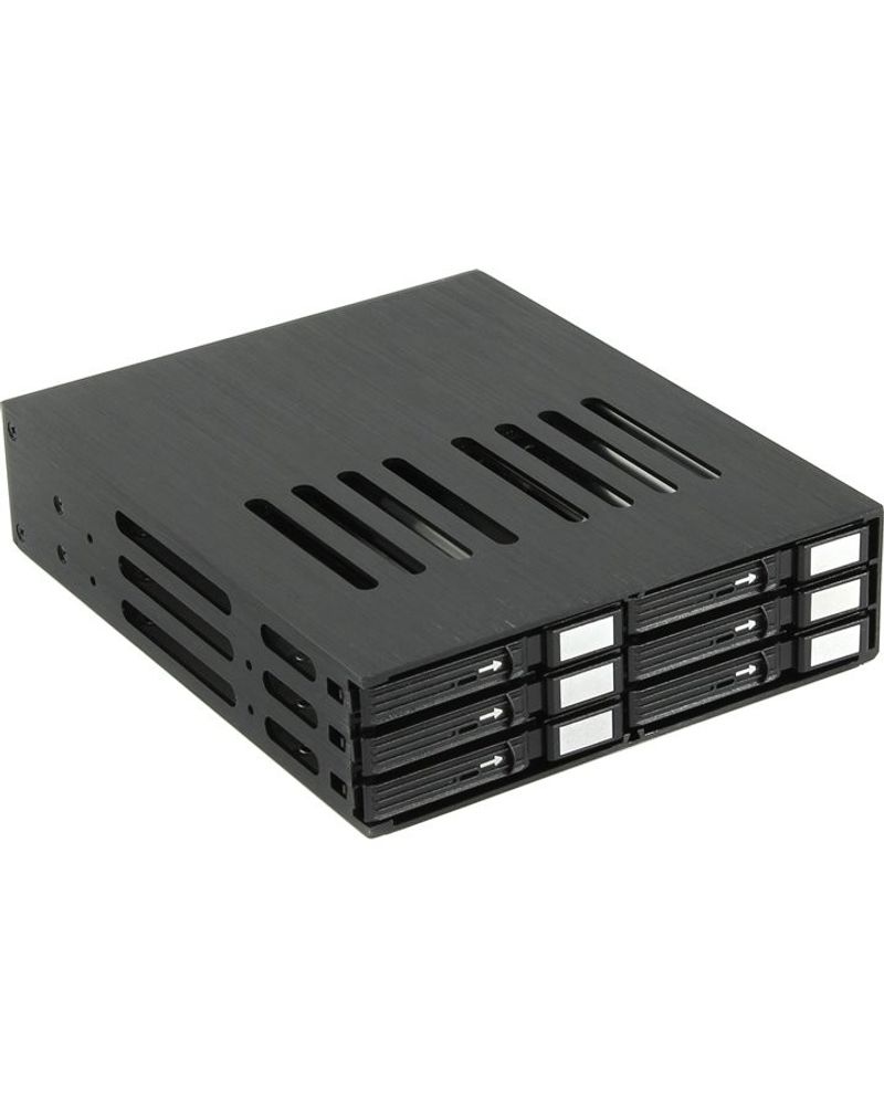 Procase L2-106-SATA3-BK (Корзина L2-106SATA3 6 SATA3/SAS, черный, с замком, hotswap mobie rack module for 2,5&quot; slim HDD(1x5,25) 2xFAN 40x15mm)