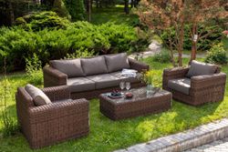 "Боно" лаунж-зона из искусственного ротанга, цвет коричневый