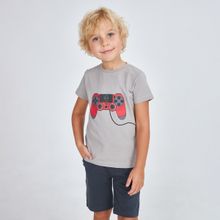 Серая футболка для мальчика с принтом KOGANKIDS