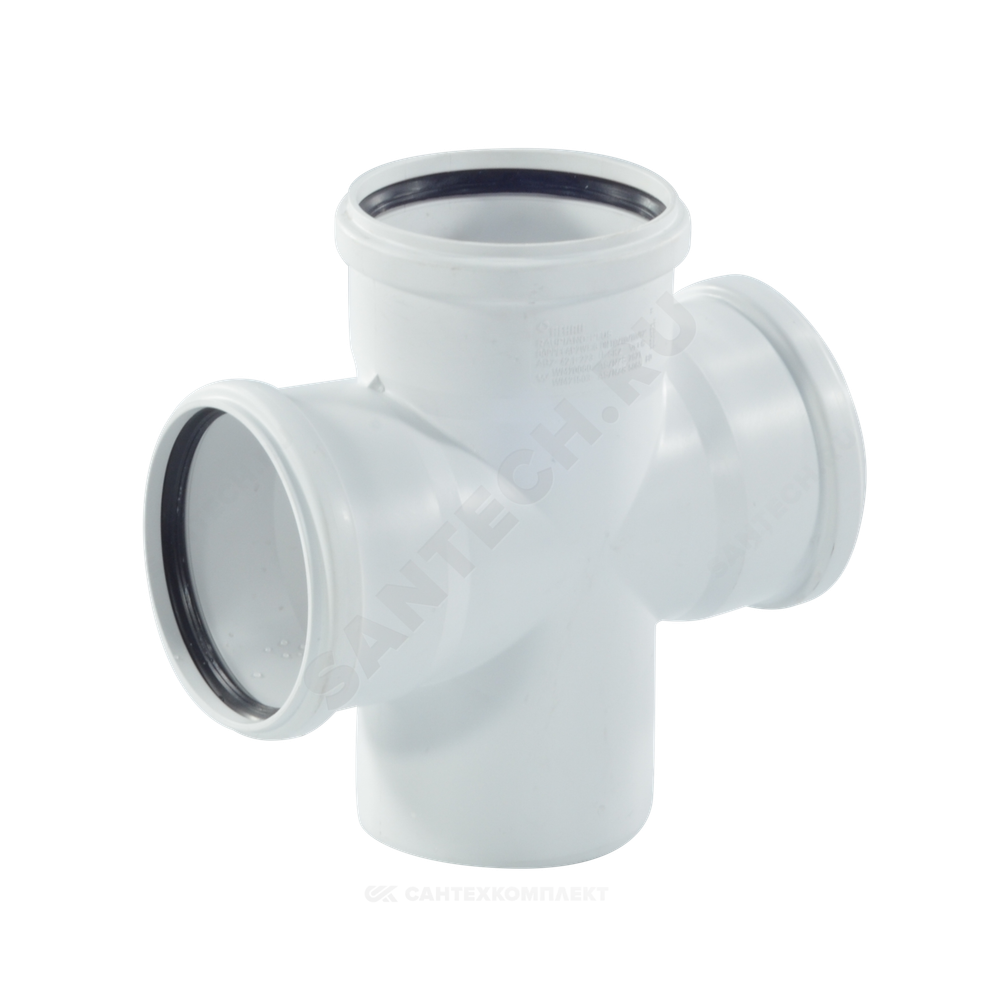 Крестовина PP-H 1-плоскостная бесшумная белая RAUPIANO PLUS Дн 110х110х110х87гр б/нап в/к Rehau 11215541001