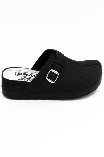 701 | "Aleksandra" | Черные женские медицинские сабо с закрытым носом