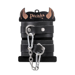 Наручники из двуслойной кожи Pecado BDSM