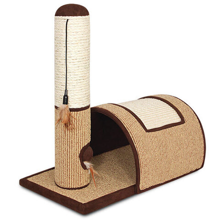 Когтеточка Gamma "Столбик и арка" из сизаля с игрушкой 460х250х470