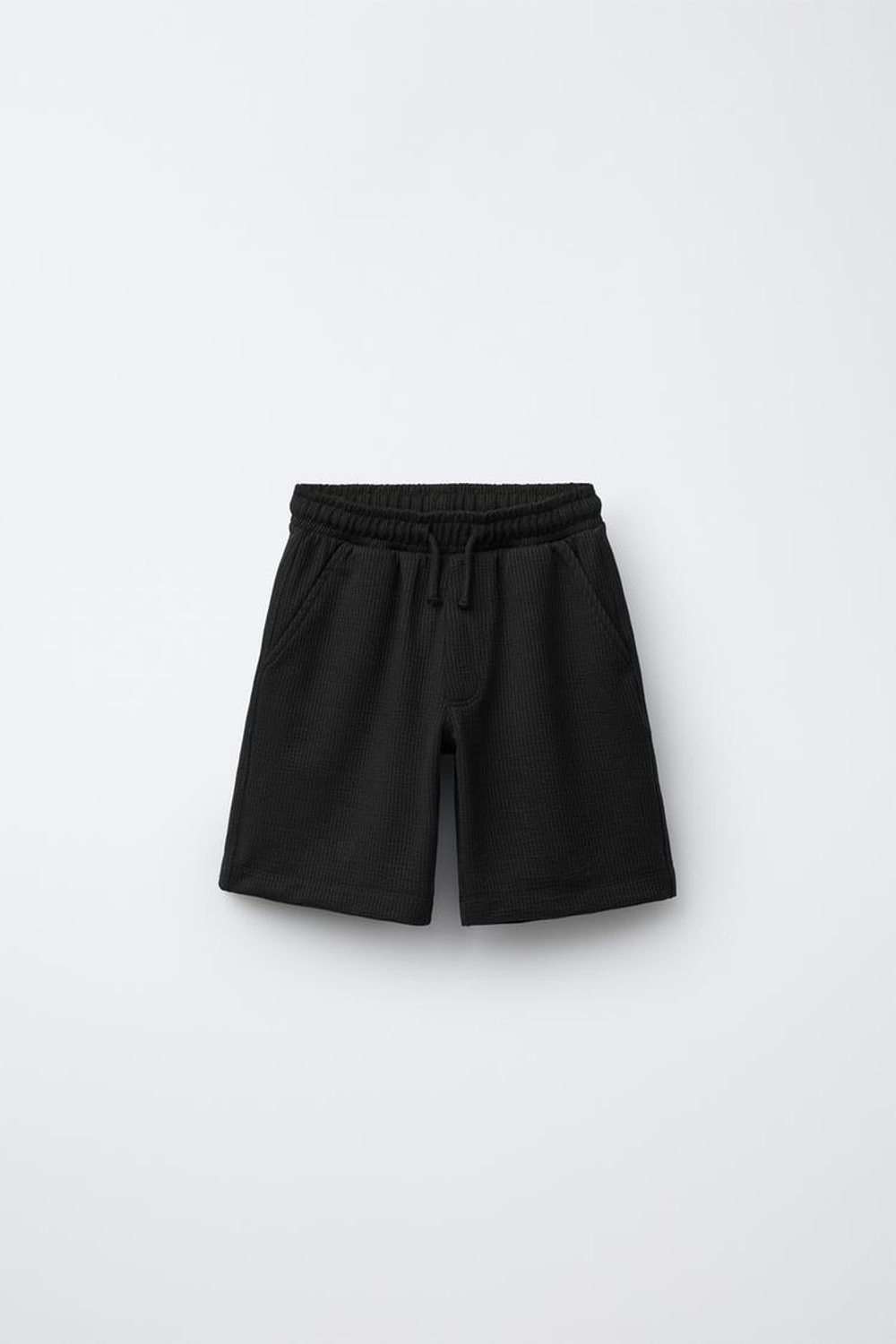 ZARA КОМПЛЕКТ ИЗ РУБАШКИ С КАРМАНОМ И ШОРТЫ-БЕРМУДЫ, ЧЕРНЫЙ