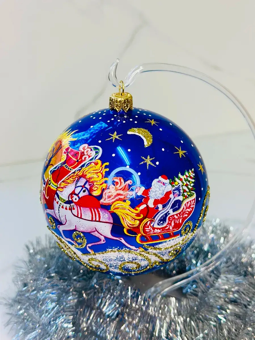 Елочный шар Тройка 115 мм