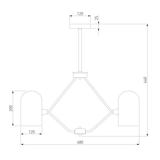 60157/5/ потолочный светильник/ латунь