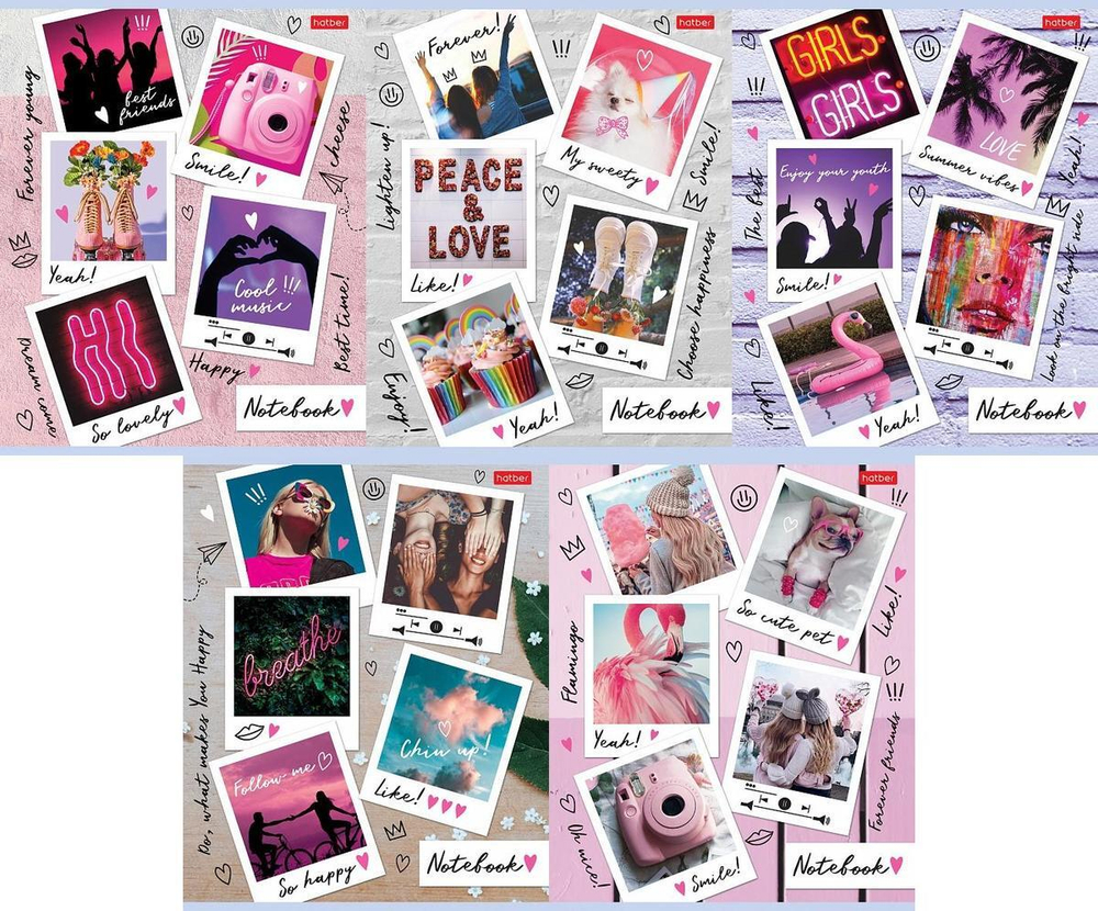 Тетрадь А5 48л. клетка "Полароид" (Хатбер)