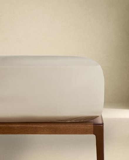 Zara Home - Простыня с ситцевой резинкой, высота 40 см (вес 200 нитей), ванильный, 90х200х40 см