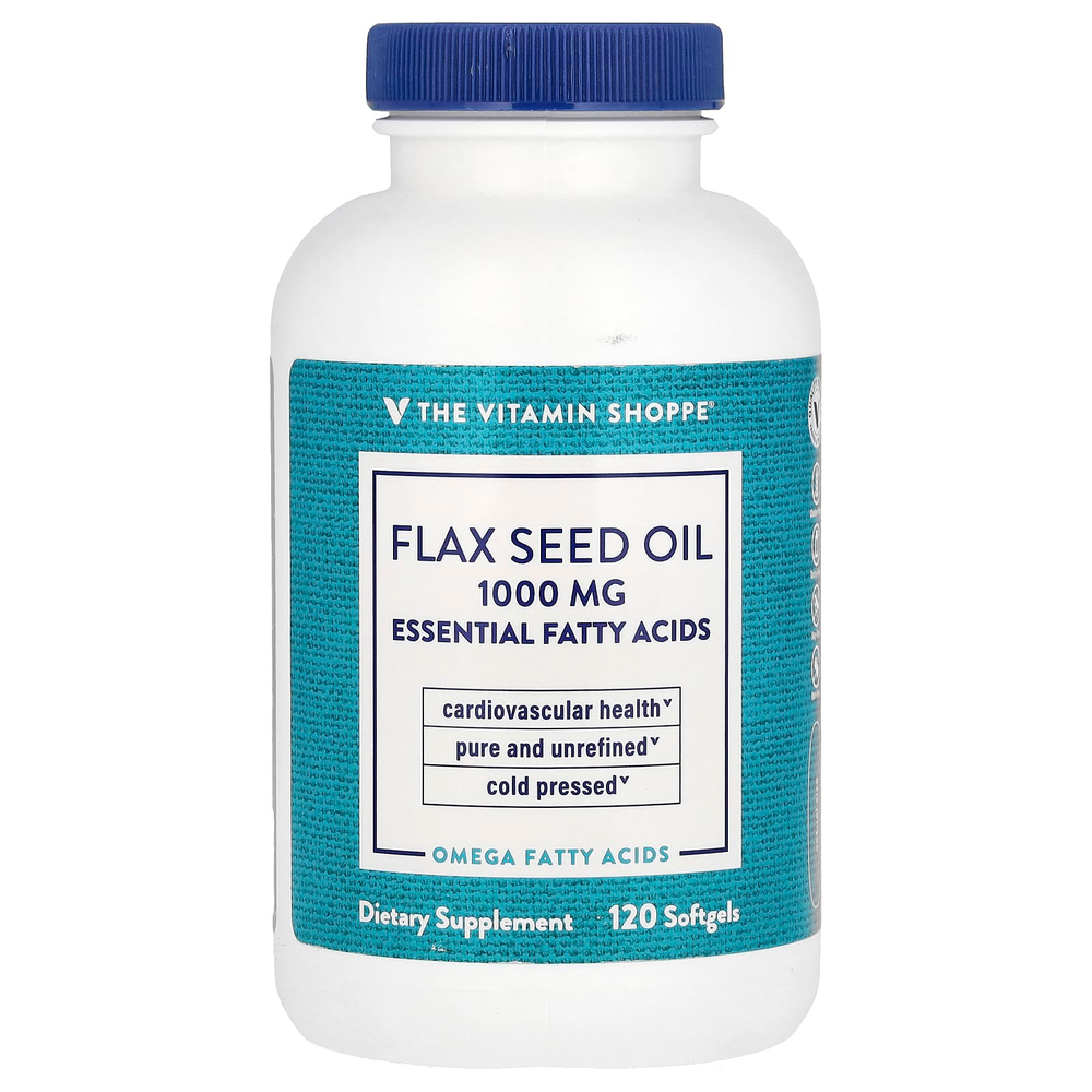The Vitamin Shoppe, Льняное масло, 1000 мг, 120 мягких таблеток