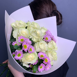 Букет "Сидни" (роза , хризантема )